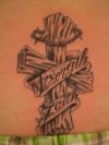 wooden cross lower back tats